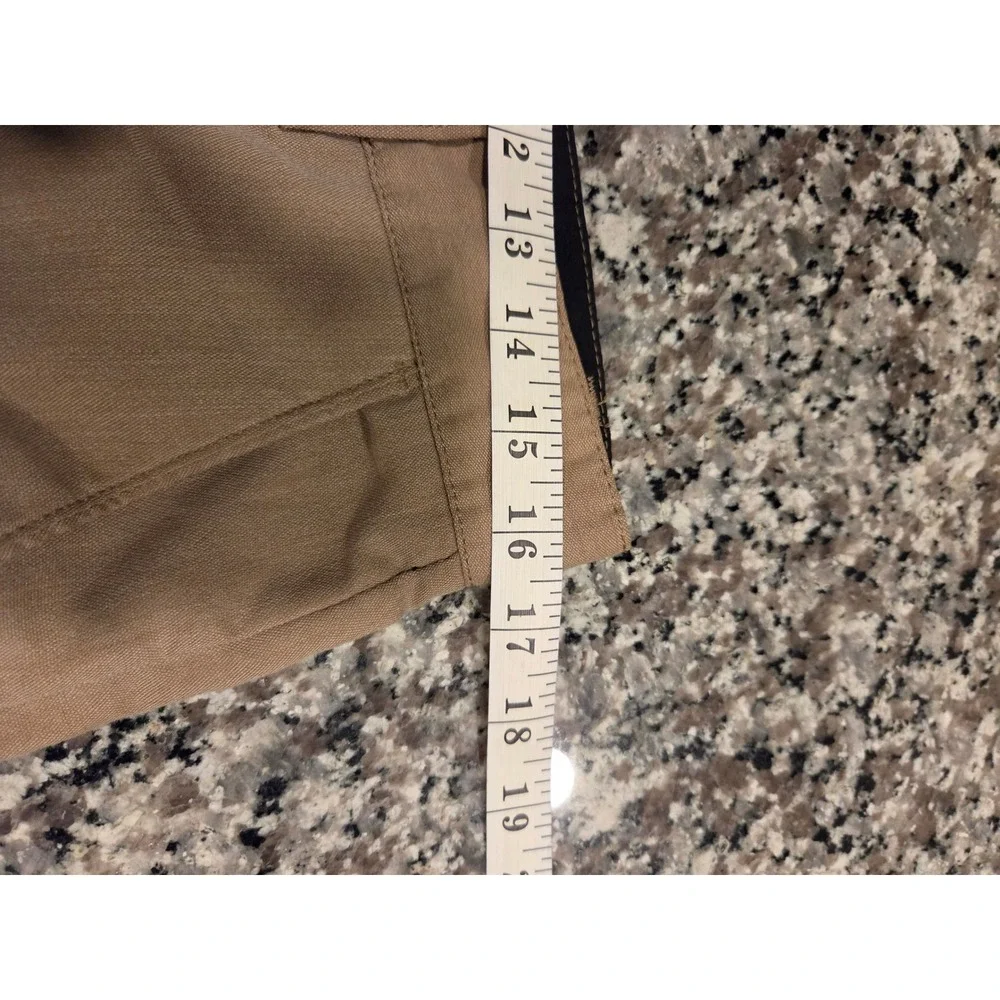Faded Glory Mens Tan Khaki Flat‎ Front Chino Shorts Size 32 Cotton Blend Casual